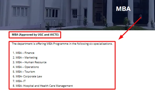 MBA Specializations Offered by KSOU